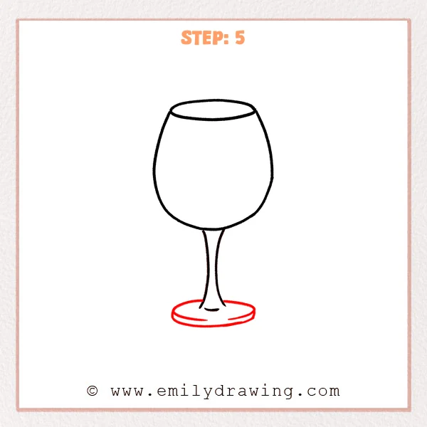 how to draw a wine glass - Step 5